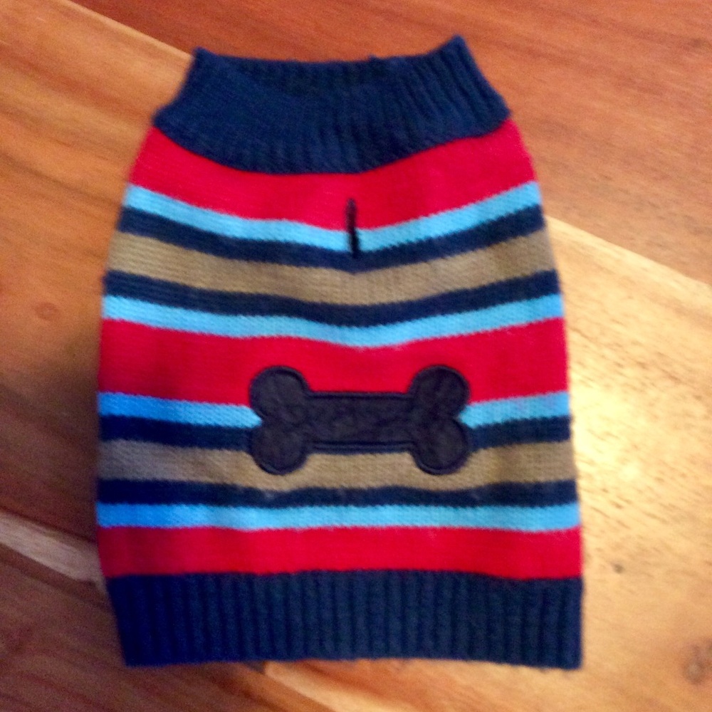 Blue & Red Dog Pet Sweater Sz XS